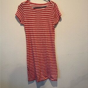 Vineyard Vines Red & White Striped Short Sleeve Mini Dress